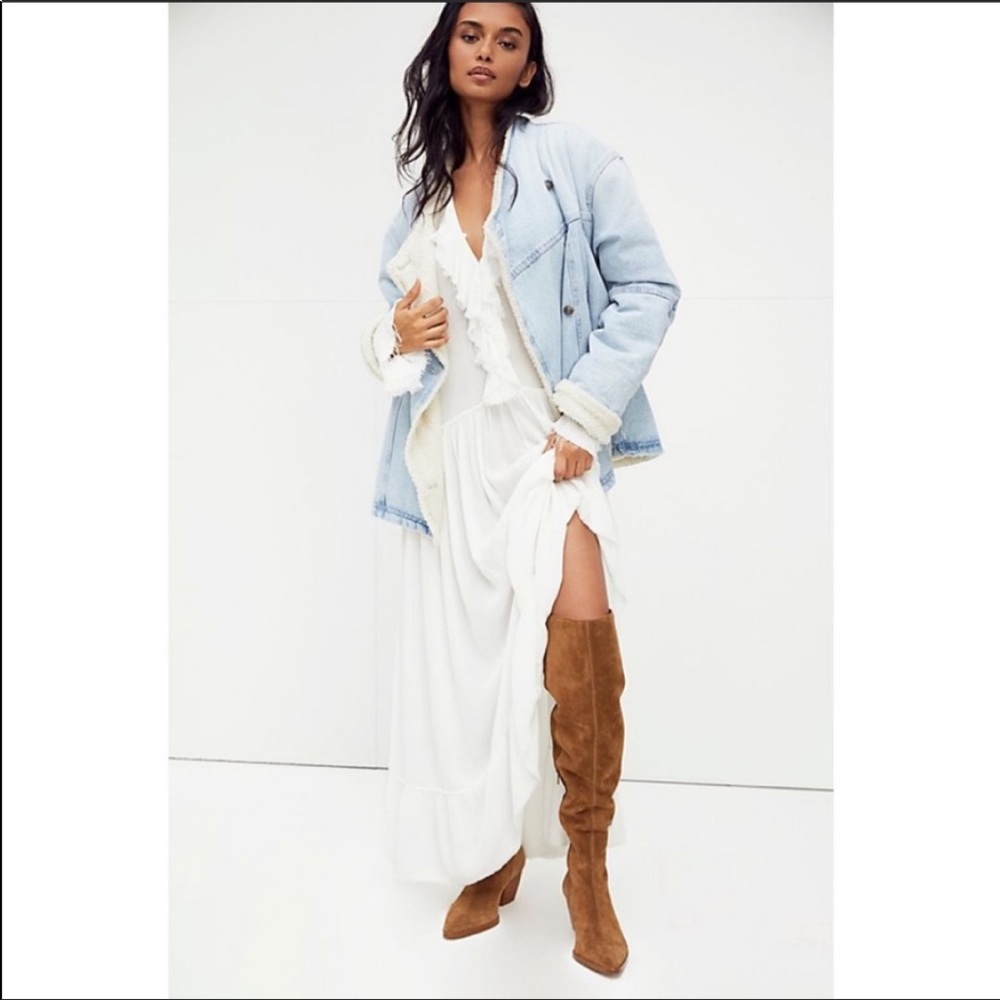 Free People | Sweet Darlin Ruffle Maxi Dress Ivory Large